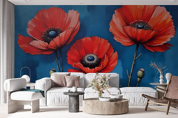 Pintura de flores vermelhas Pintura de flores vermelhas