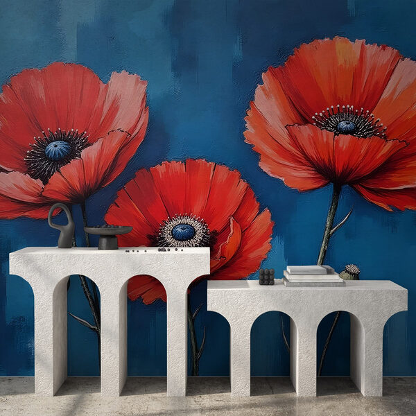 Pintura de flores vermelhas Pintura de flores vermelhas