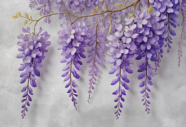 Branch with purple flowers Branch with purple flowers