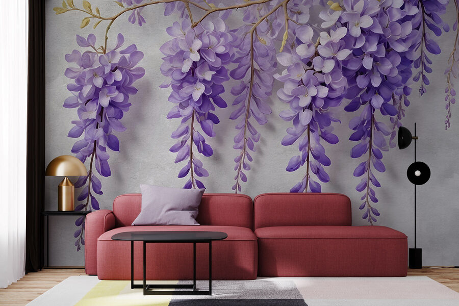 Ramo com flores roxas