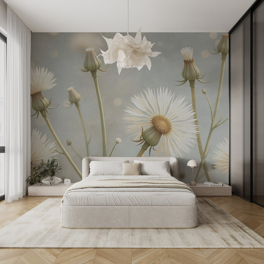 Flores delicadas em tons suaves.
