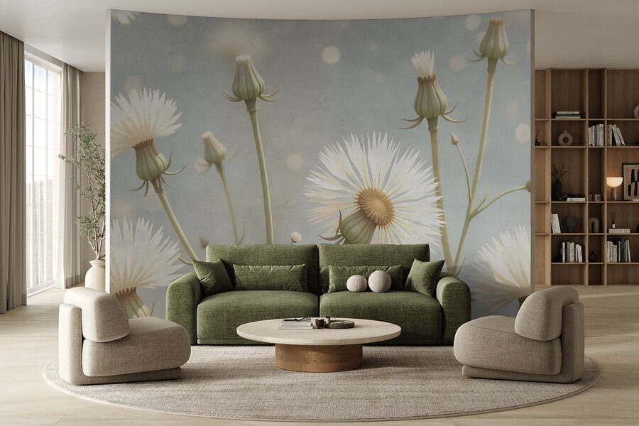 Flores delicadas em tons suaves.