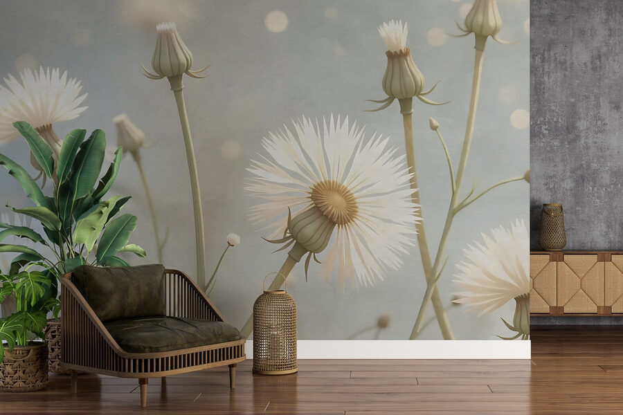 Flores delicadas em tons suaves.