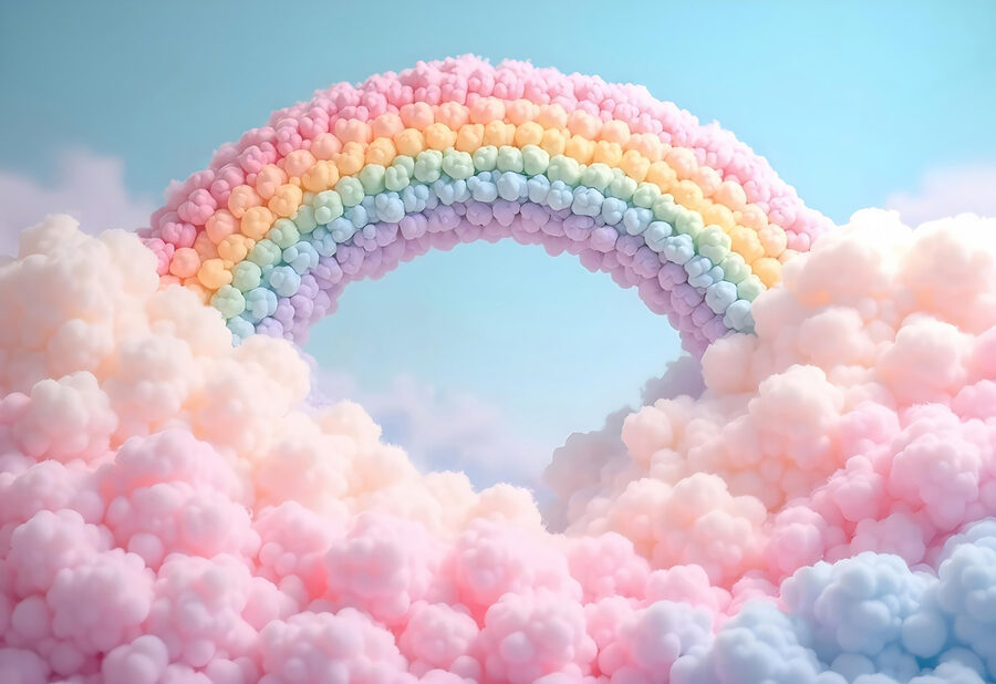 Arco-íris feito de nuvens