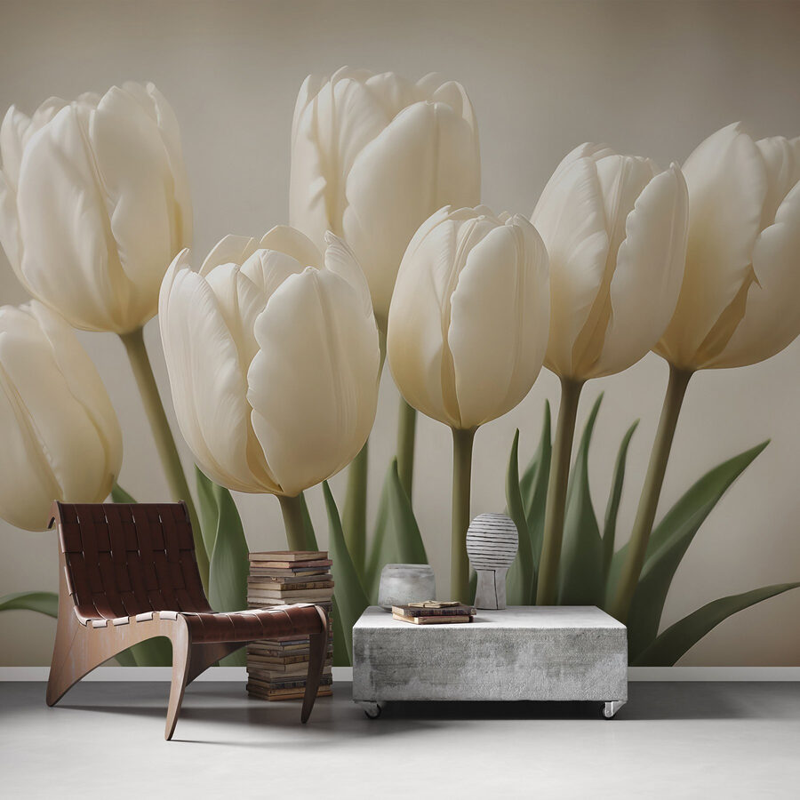 Grupo de tulipas brancas