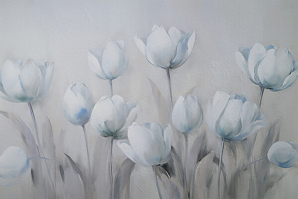 Pintura de flores brancas Pintura de flores brancas