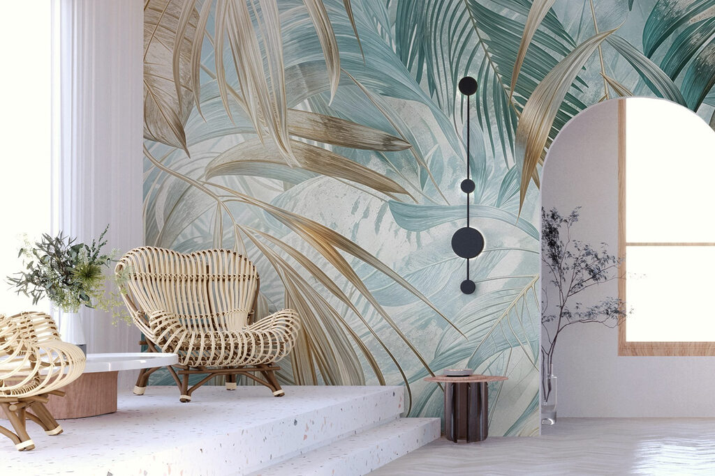 Delicate leaves in soft hues