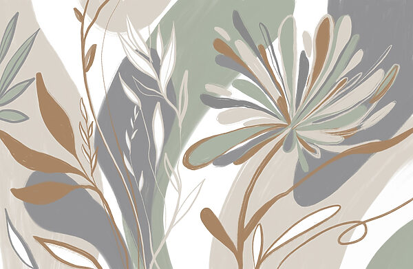 Desenho floral abstrato inspirado na natureza. Desenho floral abstrato inspirado na natureza.