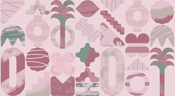 Fundo cor-de-rosa e verde com diferentes formas Fundo cor-de-rosa e verde com diferentes formas