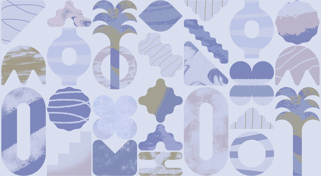Fundo azul e branco com diferentes formas Fundo azul e branco com diferentes formas