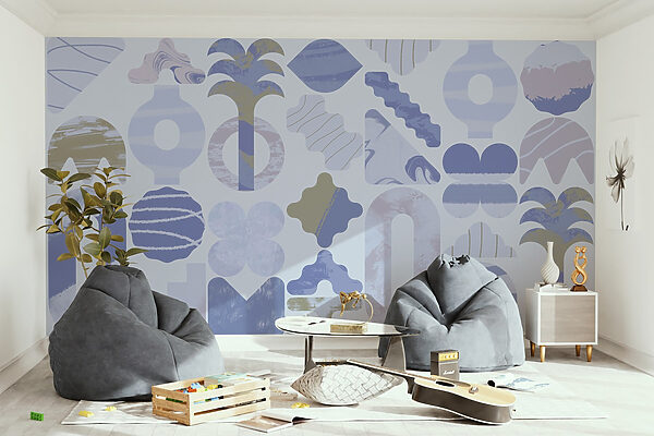 Fundo azul e branco com diferentes formas Fundo azul e branco com diferentes formas