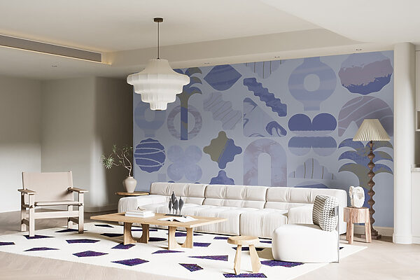 Fundo azul e branco com diferentes formas Fundo azul e branco com diferentes formas
