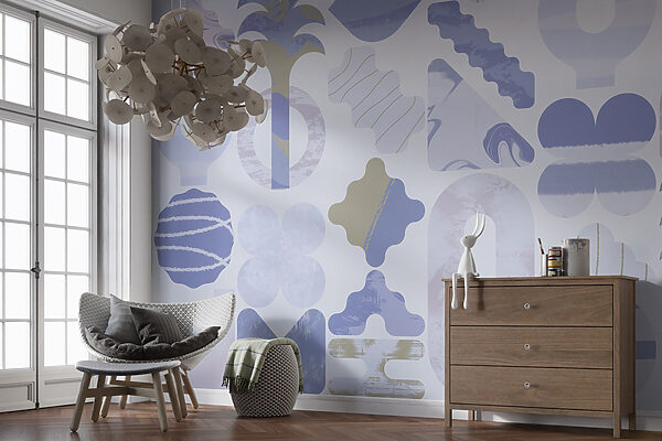 Fundo azul e branco com diferentes formas Fundo azul e branco com diferentes formas