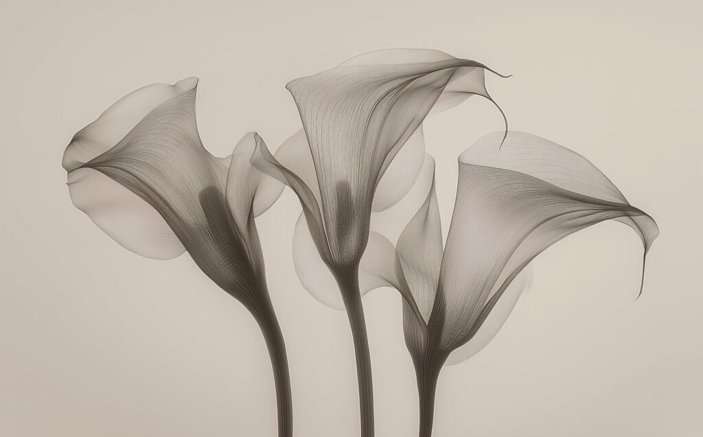Grupo de flores com um fundo branco Grupo de flores com um fundo branco