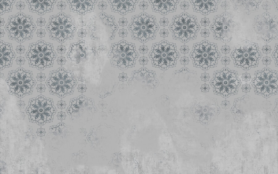 Papel de parede cinzento e branco com um padrão