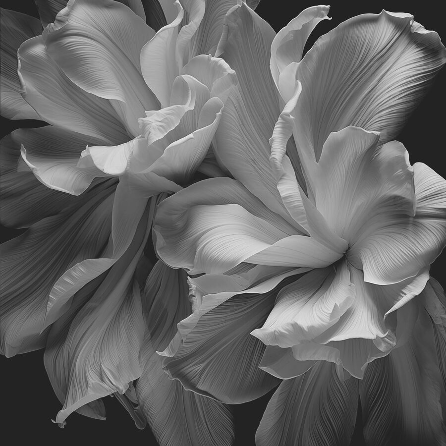 Papel de parede Elegância floral em tons monocromáticos - Image 4