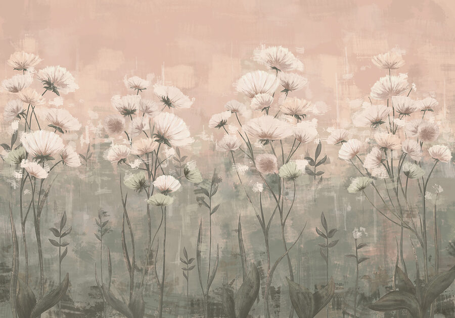 Flores delicadas em tons suaves.