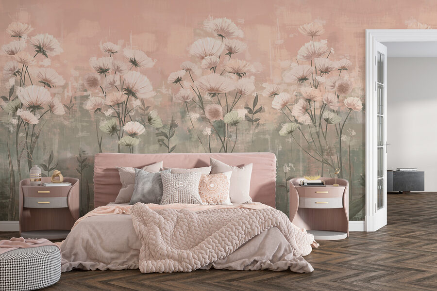 Flores delicadas em tons suaves.