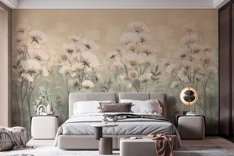 Flores delicadas em tons suaves