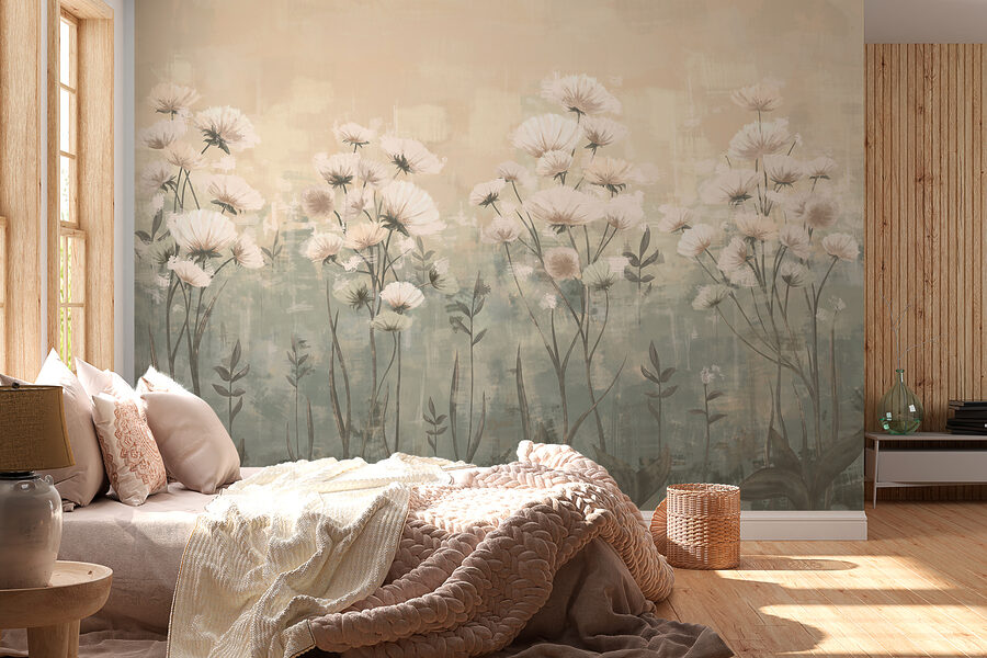 Flores delicadas em tons suaves