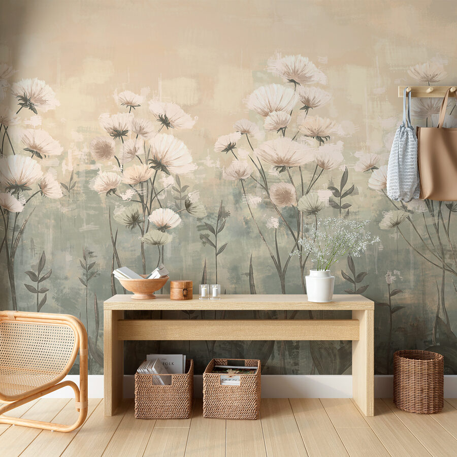 Flores delicadas em tons suaves
