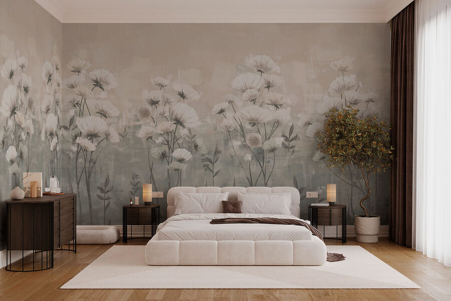 Flores delicadas em tons suaves