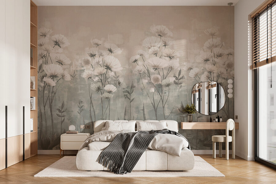 Flores delicadas em tons suaves