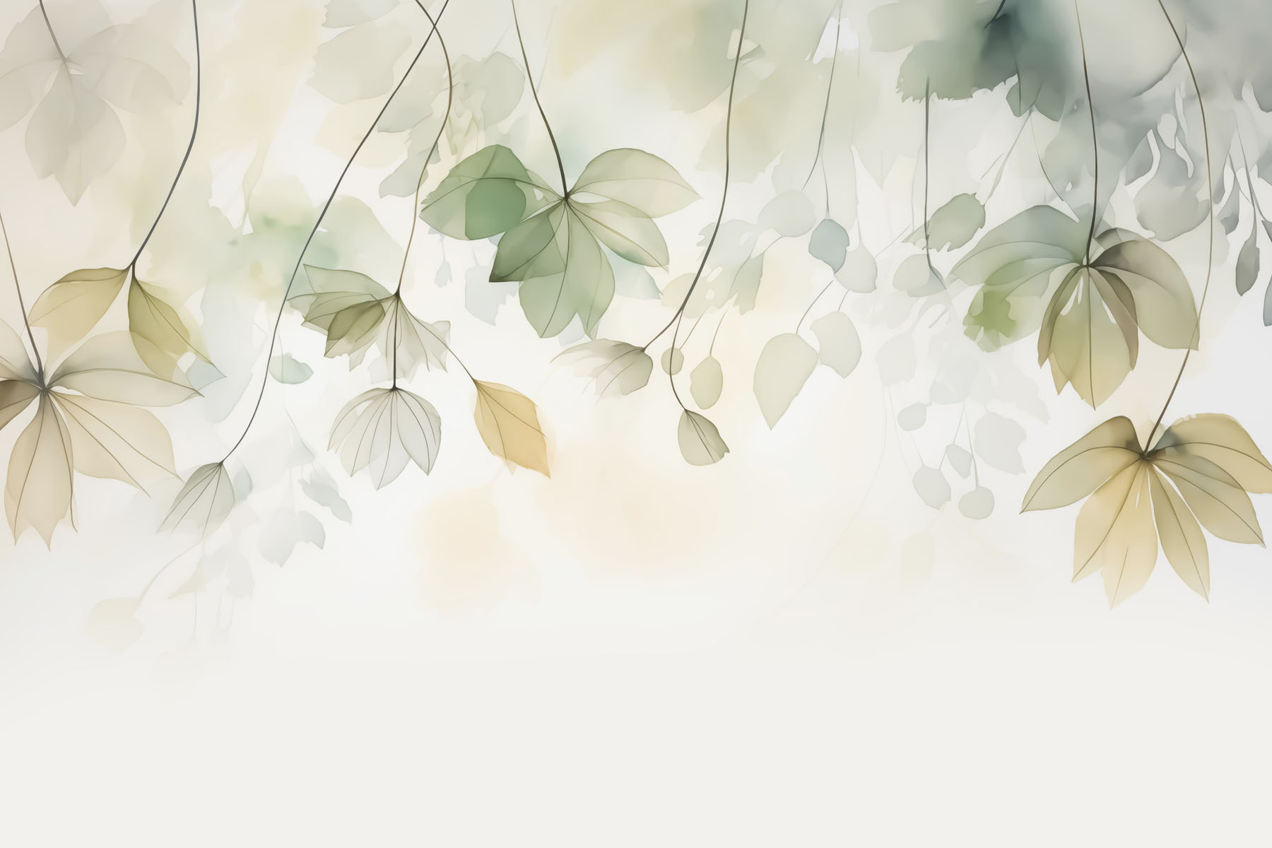 Delicate leaves in soft hues