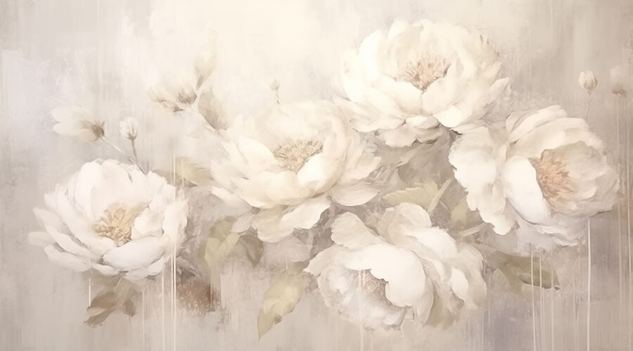 Pintura de flores brancas