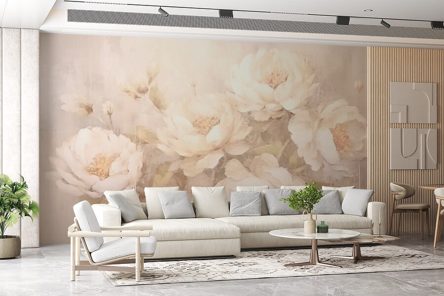 Pintura de flores brancas