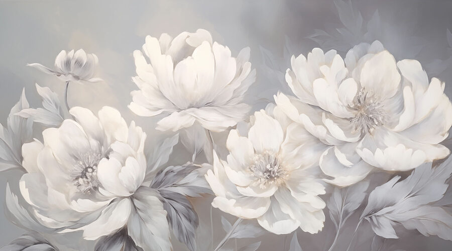 Flores delicadas em tons suaves.