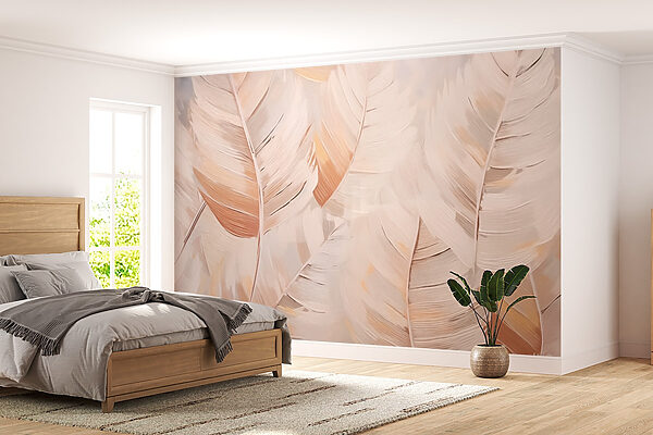 Papel de parede Papel de parede Folhas suaves em tons suaves (REF: w02576)