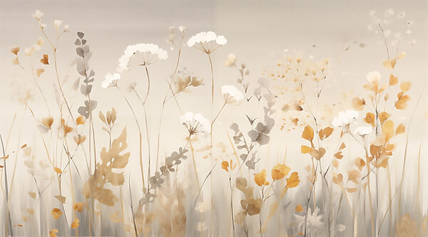 Pintura de flores e folhas Pintura de flores e folhas
