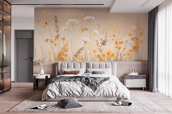 Pintura de flores e folhas Pintura de flores e folhas