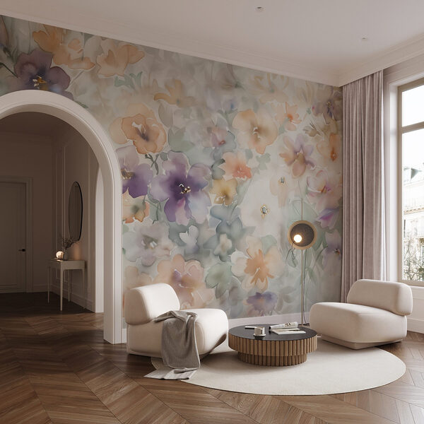 Pintura de flores sobre uma superfície branca Pintura de flores sobre uma superfície branca