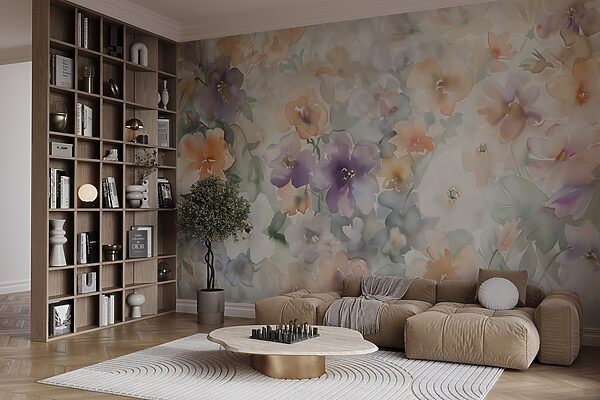 Pintura de flores sobre uma superfície branca Pintura de flores sobre uma superfície branca