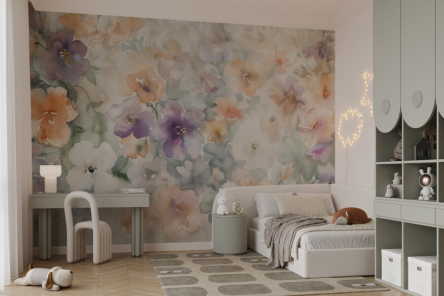 Pintura de flores sobre uma superfície branca Pintura de flores sobre uma superfície branca