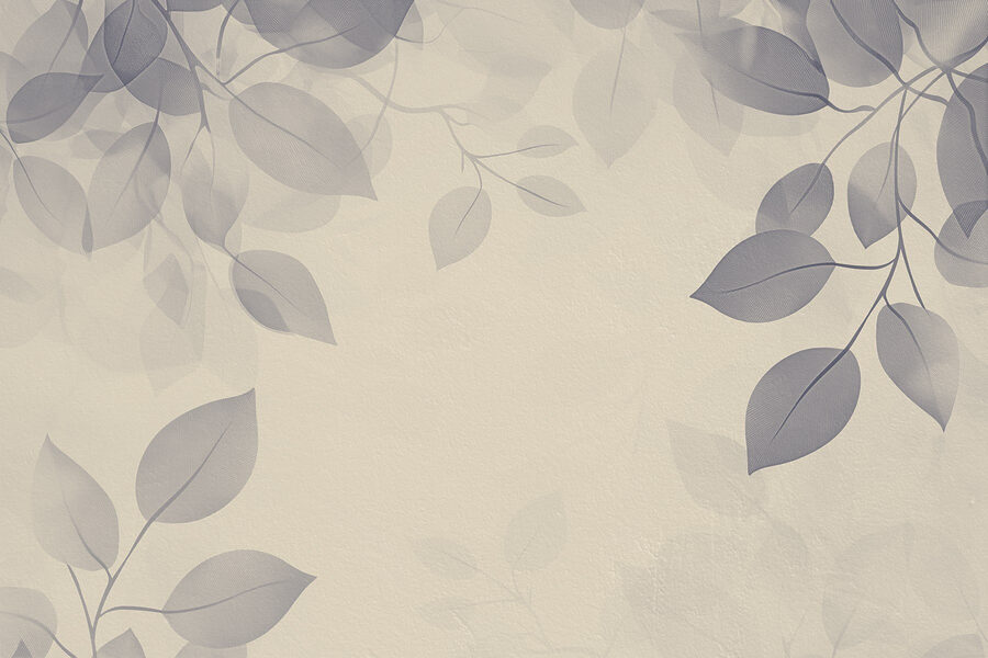 Fundo branco com folhas