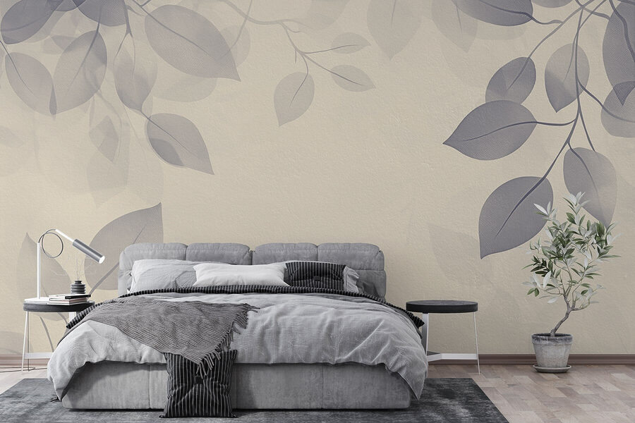 Fundo branco com folhas