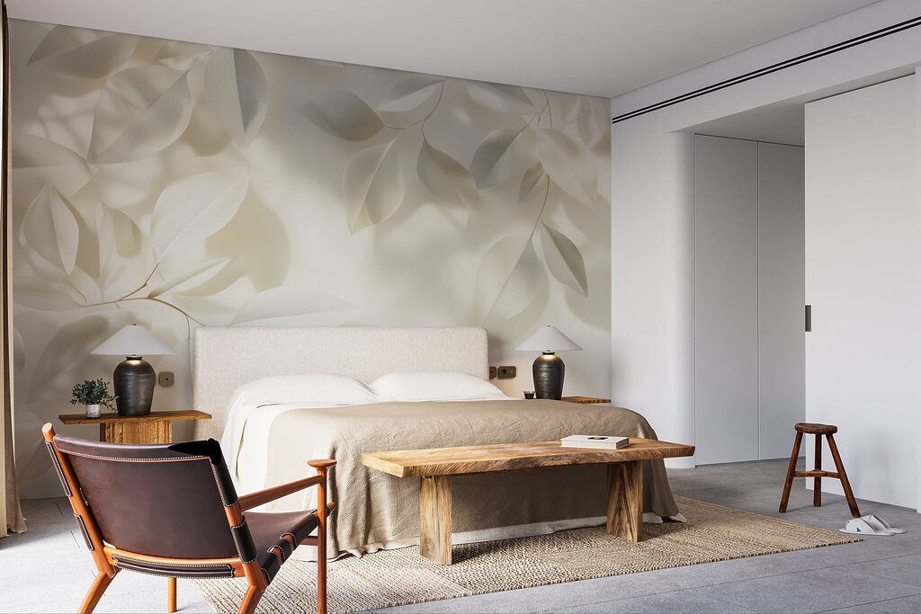 White leaves on a white surface White leaves on a white surface