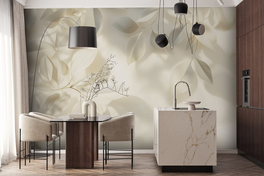 White leaves on a white surface White leaves on a white surface