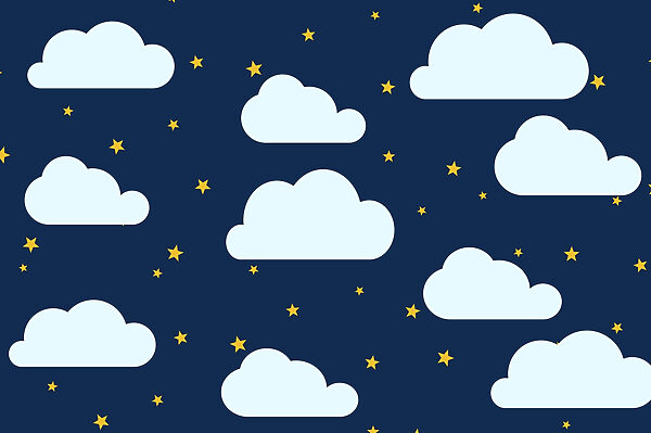 Padrão de nuvens e estrelas Padrão de nuvens e estrelas