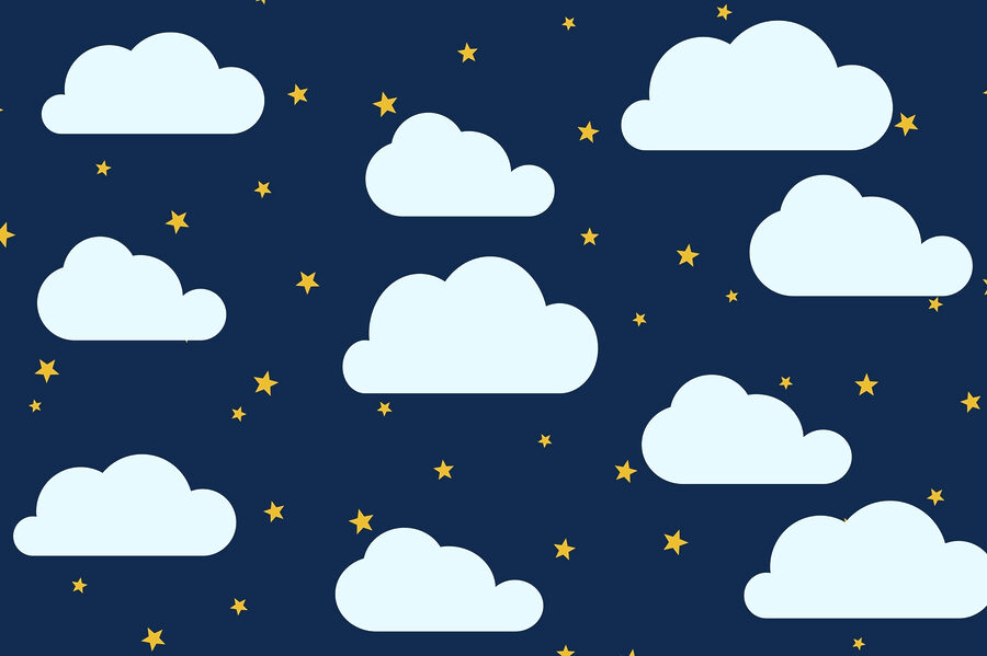 Papel de parede Padrão de nuvens e estrelas - Image 3