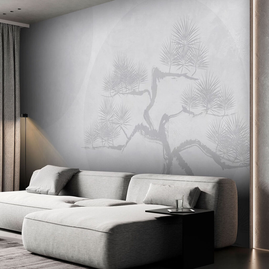 White background with a tree