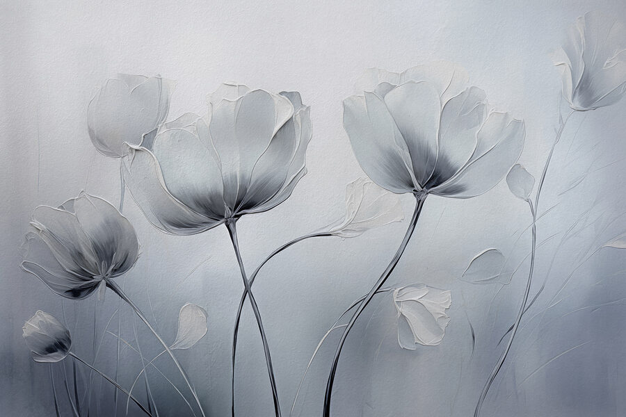 Flores delicadas em tons suaves