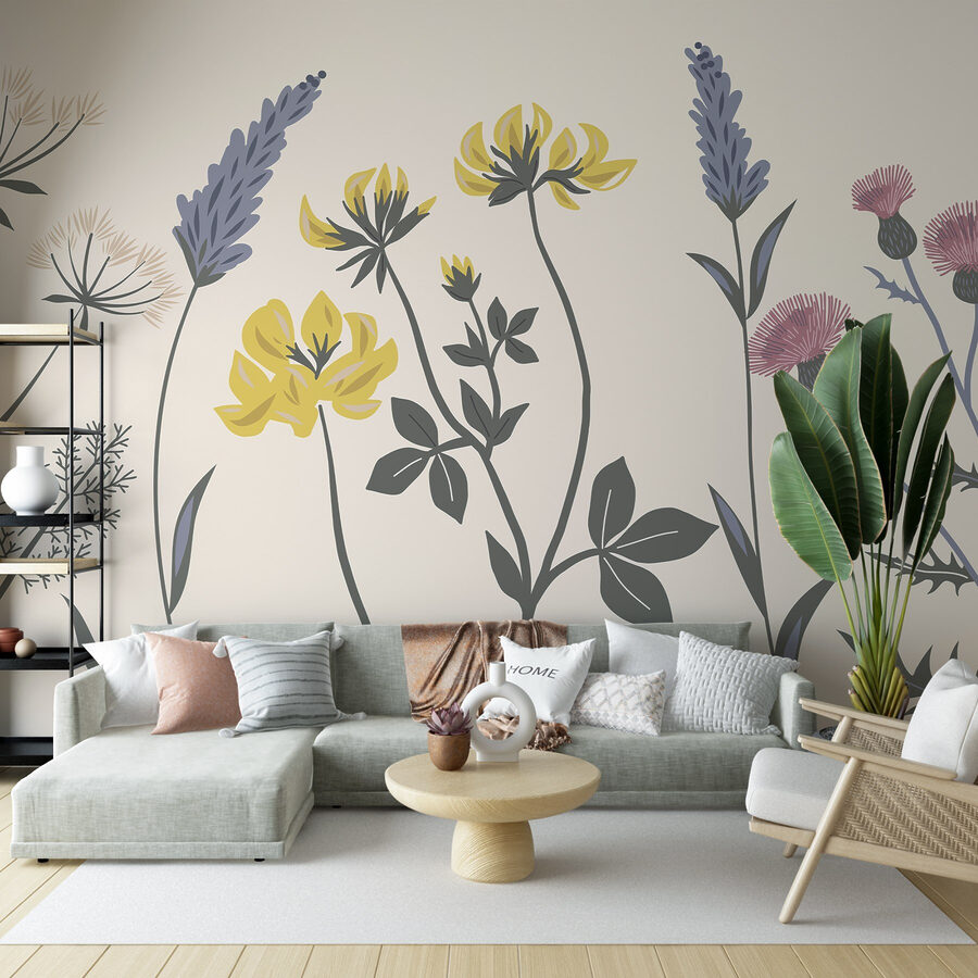 Papel de parede Bonito bouquet de cores suaves