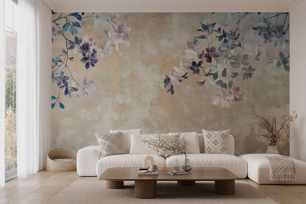 Soft florals on a textured backdrop Soft florals on a textured backdrop