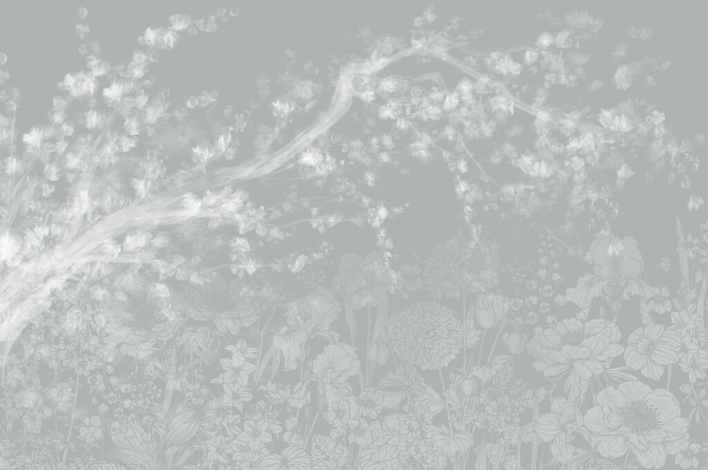 Padrão floral branco e cinzento Padrão floral branco e cinzento