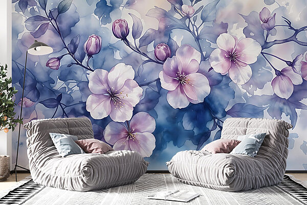 Pintura de flores num ramo Pintura de flores num ramo