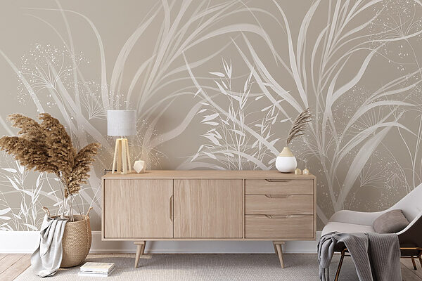 Desenho floral branco sobre um fundo cinzento Desenho floral branco sobre um fundo cinzento